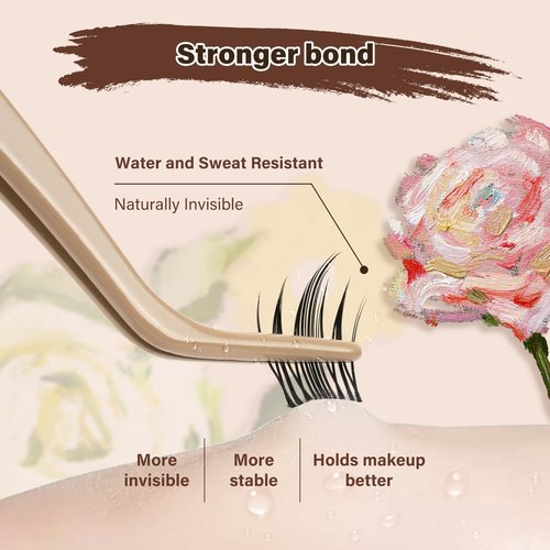 JMS&JMS Vivid Lash Clusters Kit Natural Cluster Lashes Invisible Band with Lash Bond and Seal Eyelash Applictor Lash Remover Eyelash Brush Lash Extension Kit for Beginner (Coco-8-18mix)
