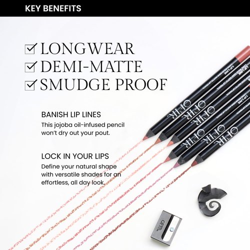 OFIR Longwear Demi-Matte Lip Pencil - Smudge-Proof, Hydrating & Easy Glide | Muted Purple | 0.042 OZ