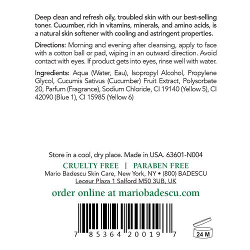 Mario Badescu Cucumber Lotion - Non-Drying Facial Toner for Oil Control & Breakout Relief | Revitalizing Astringent