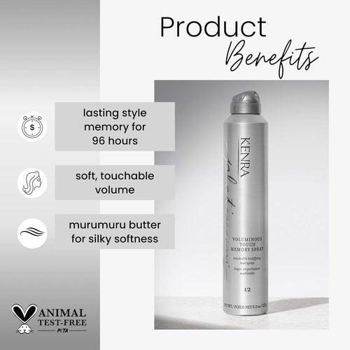 Kenra Platinum Voluminous Touch Memory Spray 12 - Bodifying Hairspray for Lasting Style | 96-Hour Hold, Soft Volume
