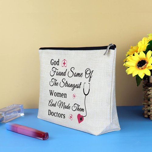 Doctor Gifts Doctor Makeup Bag for Women Doctor Thank You Appreciation Gifts Inspirational Gift for Doctor Cosmetic Bag Medical Graduation Gifts Retirement Birthday Gift for Doctor Travel Toiletry Bag