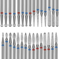 30PCS Cuticle Nail Drill Bits Set: 3/32'' Nail Bits for Acrylic Gel Nail Prep Contain Flame/Ball/Needle/Safety Shape Heads, Remover Tools Efile Bits for Salon Home Manicure Pedicure Nail Tech