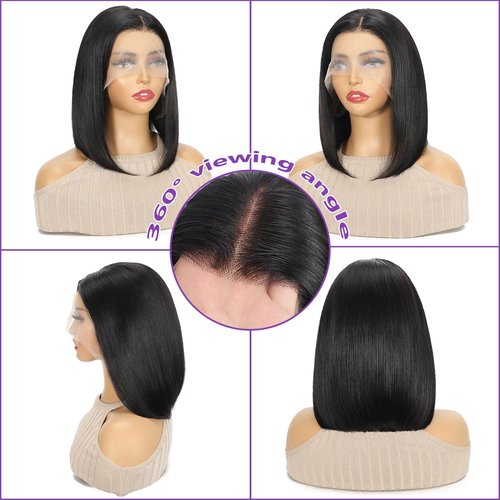 FATIAO Bob Wig Human Hair 13x6 Lace Front WigsHuman Hair Short Bob Wig Human Hair For Black Women180% Density10 Inch
