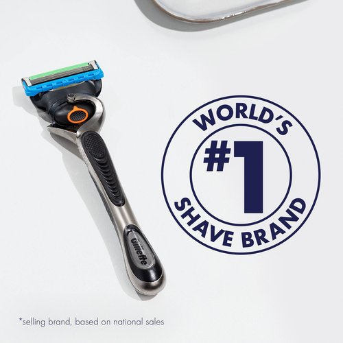 Gillette Fusion5 ProGlide Shaving Razor for Men, Razor Handle, 4 Razor Blade Refills, FlexBall Razor Handle and Precision Trimmer for Men