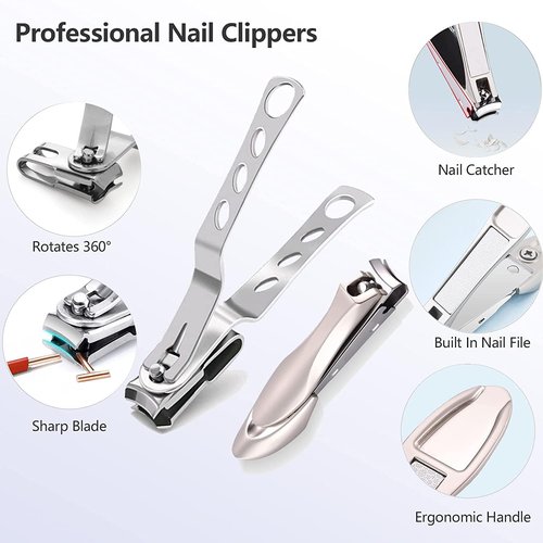 Nail Clippers Set Toe Nail Clippers Set, Finger Nail Clippers with Toenail Tool Set for Thick Nails,11 Pack Nail Kit for Seniors Man and Women