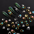 BAIYIYI 3D Nail Art Studs - Marble & Gold Alloy Nail Charms, Stones & Jewelry Decorations for DIY Manicure