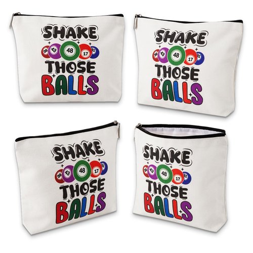 EHRGK Bingo Bag for Daubers with Gambler Gifts Shake Those Balls Cosmetic Makeup Bag Tote Pouch,Set of 2 Bingo Game Accessories Stuff Supplies for Bingo Lovers Players Adults Women