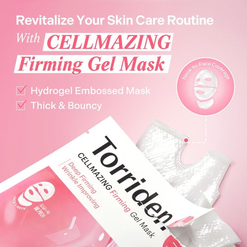 Torriden CELLMAZING Collagen Firming Gel Sheet Mask - 4 Pack for Smoother, Firmer Skin | Korean Skincare Solution