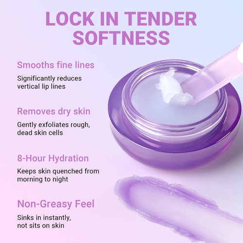 iMethod Lip Mask Overnight - Lip Sleeping Mask for Dry Lips, 8-Hour Hydrating Lip Balm with Hyaluronic Acid, Intense Moisturizing Lip Treatment to Nourish & Repair - Grape