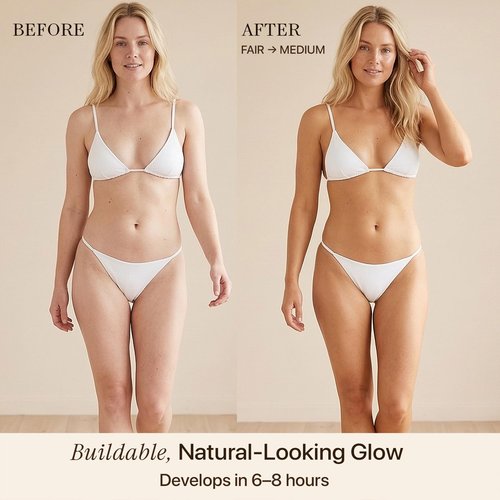 Skiennix Self Tanner Mousse Kit - Natural & Organic Ingredients | Includes Kabuki Brush & Mitt