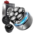 HUMMINGBIRD MK3 Stealth Edition Electric Head Shaver - No Nick Electric Razor for Men, Cordless USB C Rechargeable, Waterproof Wet/Dry Shave, 6 Blade Head, LED Display, Rotary Skull Shaver with Case