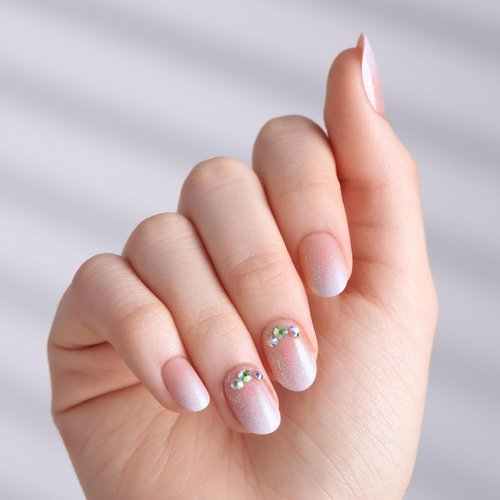 KISS imPRESS No Glue Mani Press-On Nails - 'Even Better' Pink Oval Design | Short Size, 30 Nails Included