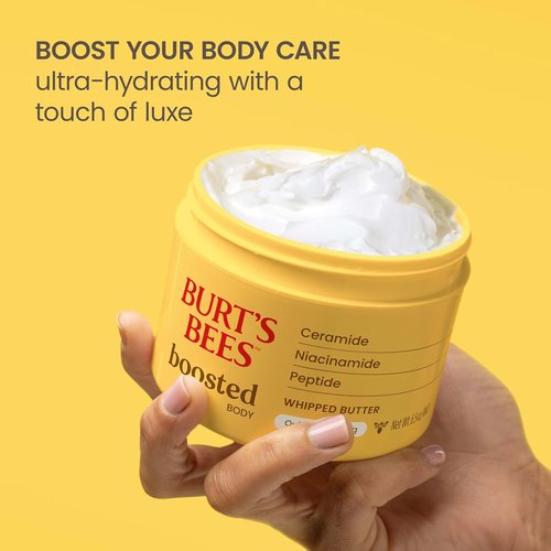 Burt's Bees Body Butter - Quick-Absorbing Formula with Ceramide, Niacinamide & Peptides | Tropical Scent, 6.5 oz Jar