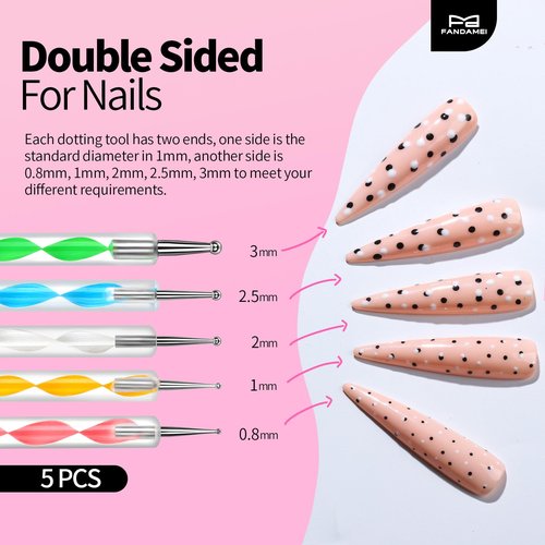 FANDAMEI Nail Design Tools, Nail Art Tools, Nail Brush, Nail Art Kit With Nail Stand, Nail Holder For Painting Nails, Nail Art Brushes, Nail Dotting Tool, Nail Art Palette, Nail Tools For Nail Art
