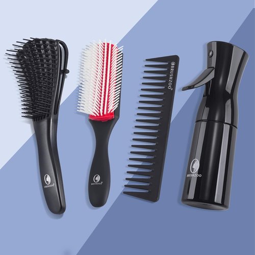 Skiennix Hair Brush Set - Detangler Brush for Natural Curly Hair | Includes Styling Spray Bottle