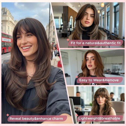 SEGOHAIR Clip in Bangs Hair Toppers for Women Real Human Hair, 360°3D Wispy Bangs for Thinning Hair Daily Wear (27, Honey Blonde)