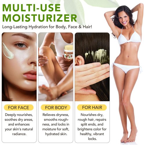 Shea Butter Raw 100% Pure for Hair and Body, Unrefined to Make Lotion for Extremely Dry Skin, DIY Lip Balm, Body Butter and Shea Butter Soap, Natural Moisturizer