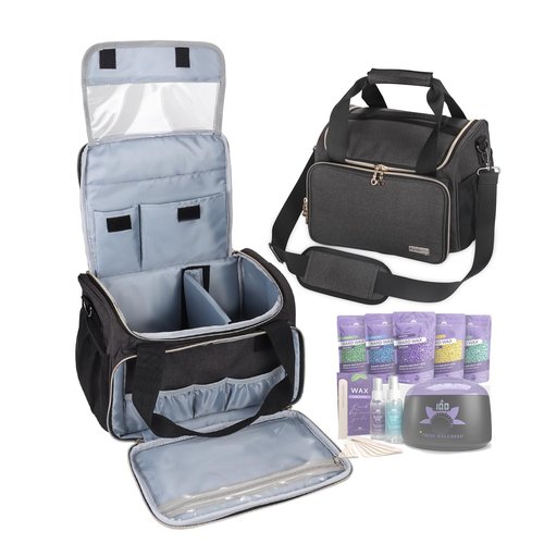 Universal Waxing Kit Carry Bag Compatible with Tress Wellness - Portable Organizer for Wax Warmer, Wax Beans, Pre & After Wax Sprays, and Accessories - Only Bag (Elegant Grey)