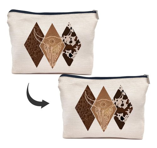 IWXYI Western Cow Makeup Bag With Zipper, Gifts for Women, Leopard Make Up Pouch, Travel Toiletry