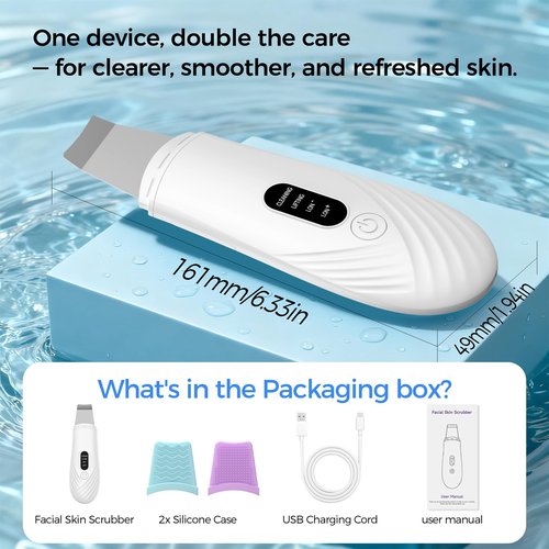 Skin Scrubber Face Spatula, Blackhead Remover Tool for Facial Deep Cleansing, Face Spatula Pore Cleaner with 4 Modes, Whitehead Remover, Blackhead Extractor, Face Scrubber (White)