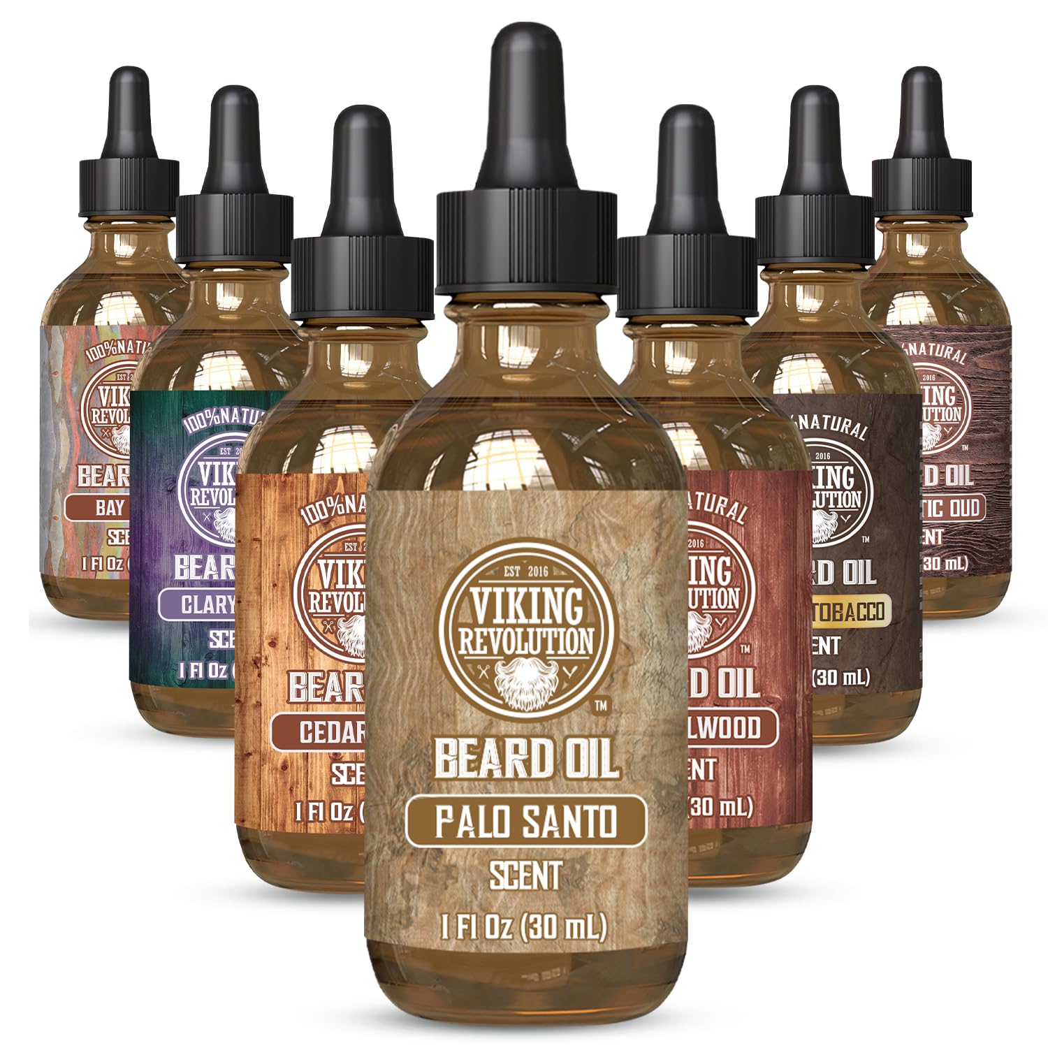 Viking Revolution Palo Santo Beard Oil - Natural Argan & Jojoba Oil Beard Conditioner | Softens & Moisturizes (1 Pack)