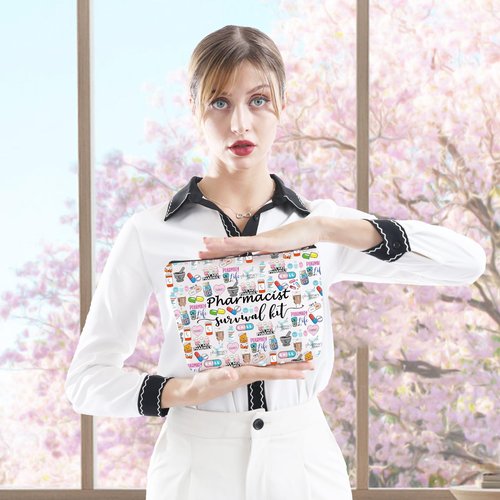 GJTIM Pharmacist Gift Pharmacy Graduation Gift Pharmacists Survival Kit Pharmacist Cosmetic Bags for Pharmacy Tech (Survival Pharmacist 2 Bag), Medium