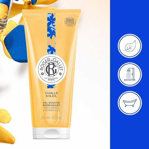 Roger & Gallet | Vanilla Shower Gel | Gentle Plant-Based Formula in 6.6 oz Tube