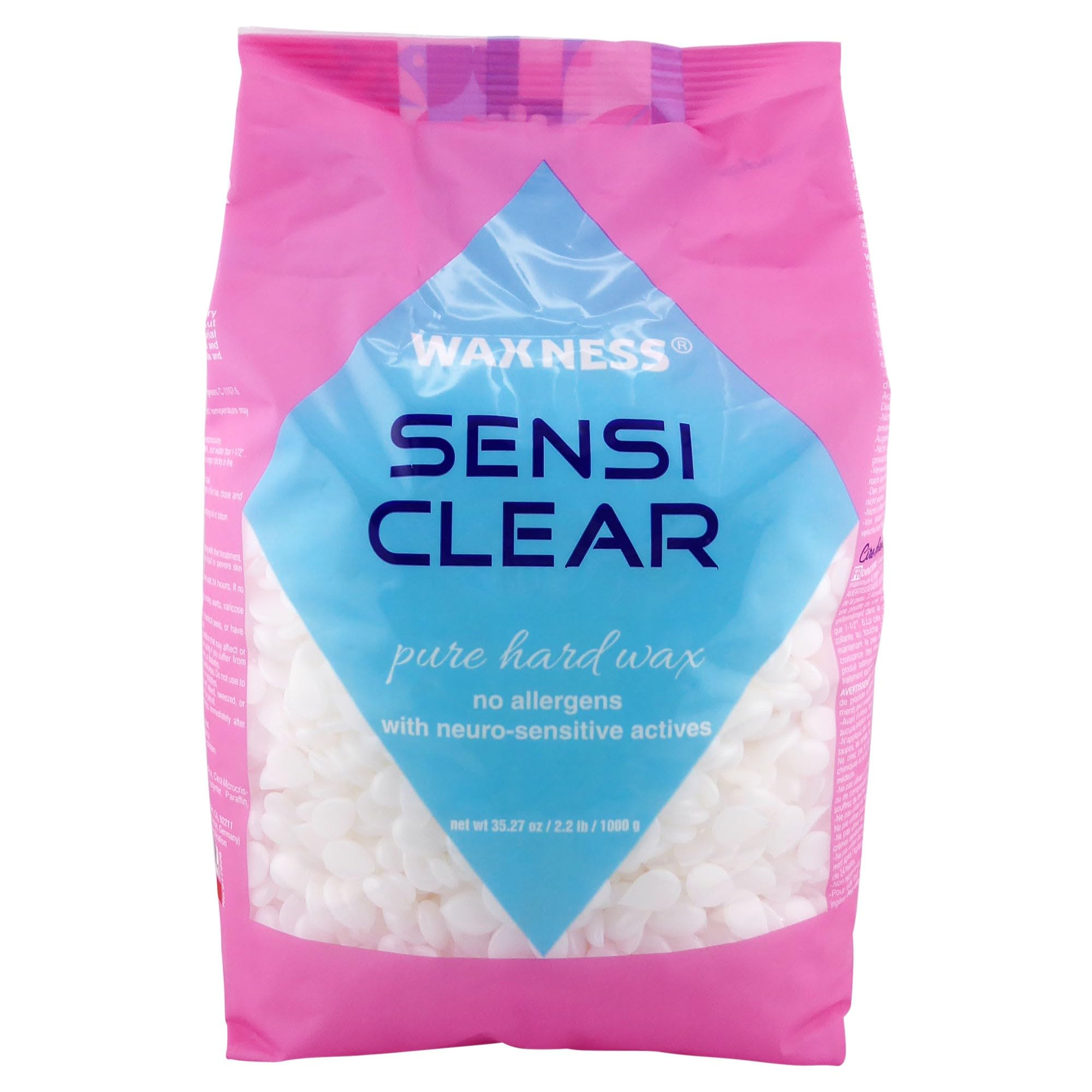 Waxness Sensi Clear Glass Rosin Free Hard Wax 2.2 lb / 1 kg Pack of 2