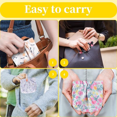 Redvigh Pocket Cosmetic Bag 5PCS, Small Pouch Bag Mini Shrapnel Makeup Bag Squeeze Top Coin Purse Waterproof Portable No Zipper Self-closing Pouch for Lipstick Jewelry Organizer