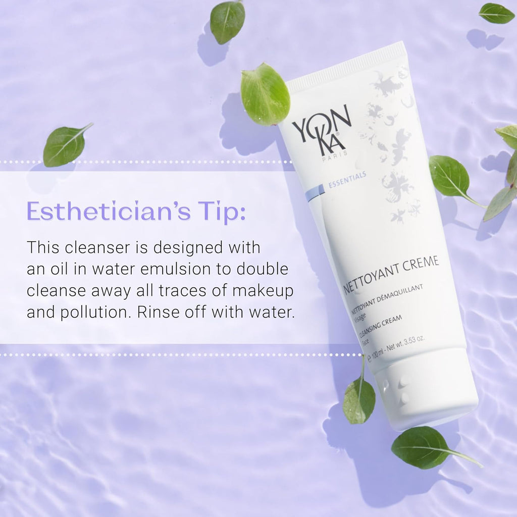 Yonka Nettoyant Creme - Cleansing Makeup Remover Cream with Calming Peppermint | 3.53 oz for Sensitive & Acne-Prone Skin