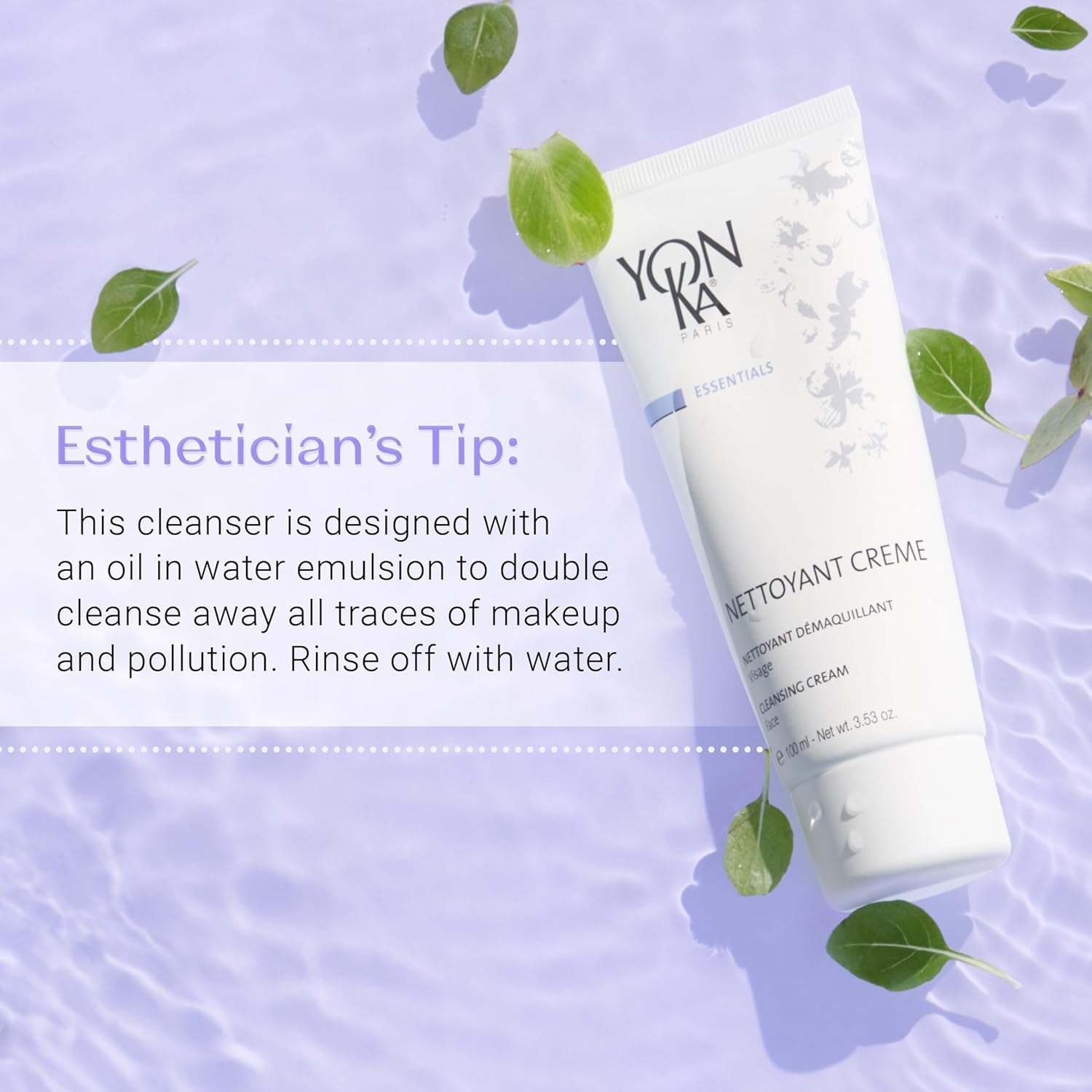 Yonka Nettoyant Creme - Cleansing Makeup Remover Cream with Calming Peppermint | 3.53 oz for Sensitive & Acne-Prone Skin