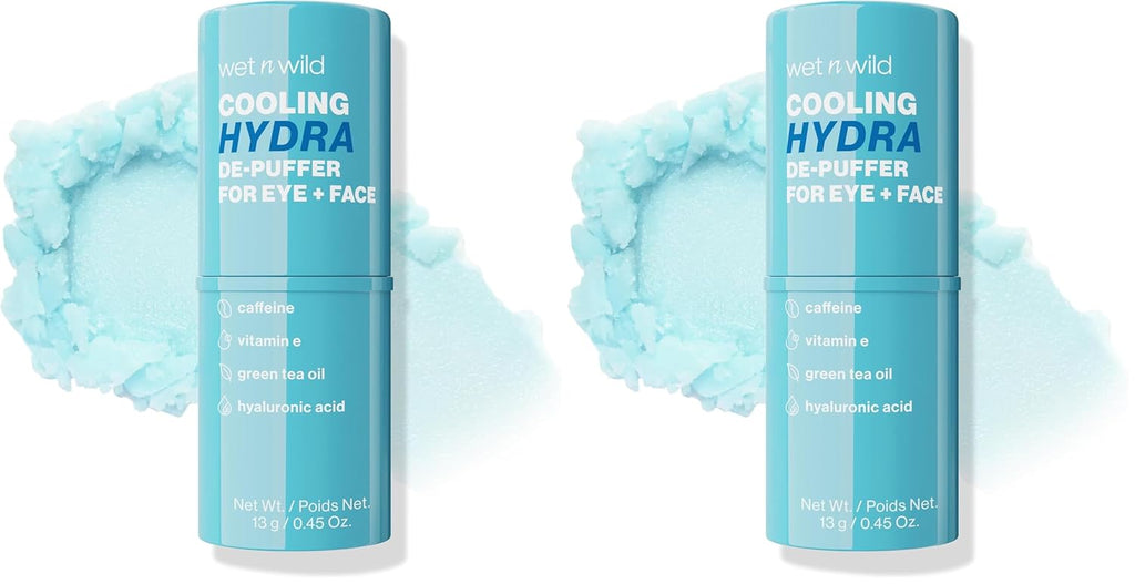 Wet n Wild Cooling Hydra De-Puffer - Soothing Face Primer Stick with Vitamin E & Caffeine | Vegan & Cruelty-Free (Pack of 2)