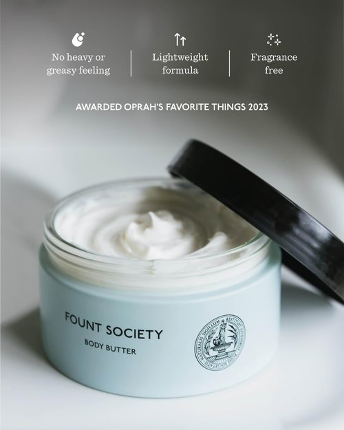 Fount Society Body Butter - 8 fl oz Nutrient-Dense Hydrating Body Butter with Sea Fennel & Shea Butter - Lightweight, Fast-Absorbing, Fragrance-Free - Vegan & Cruelty-Free