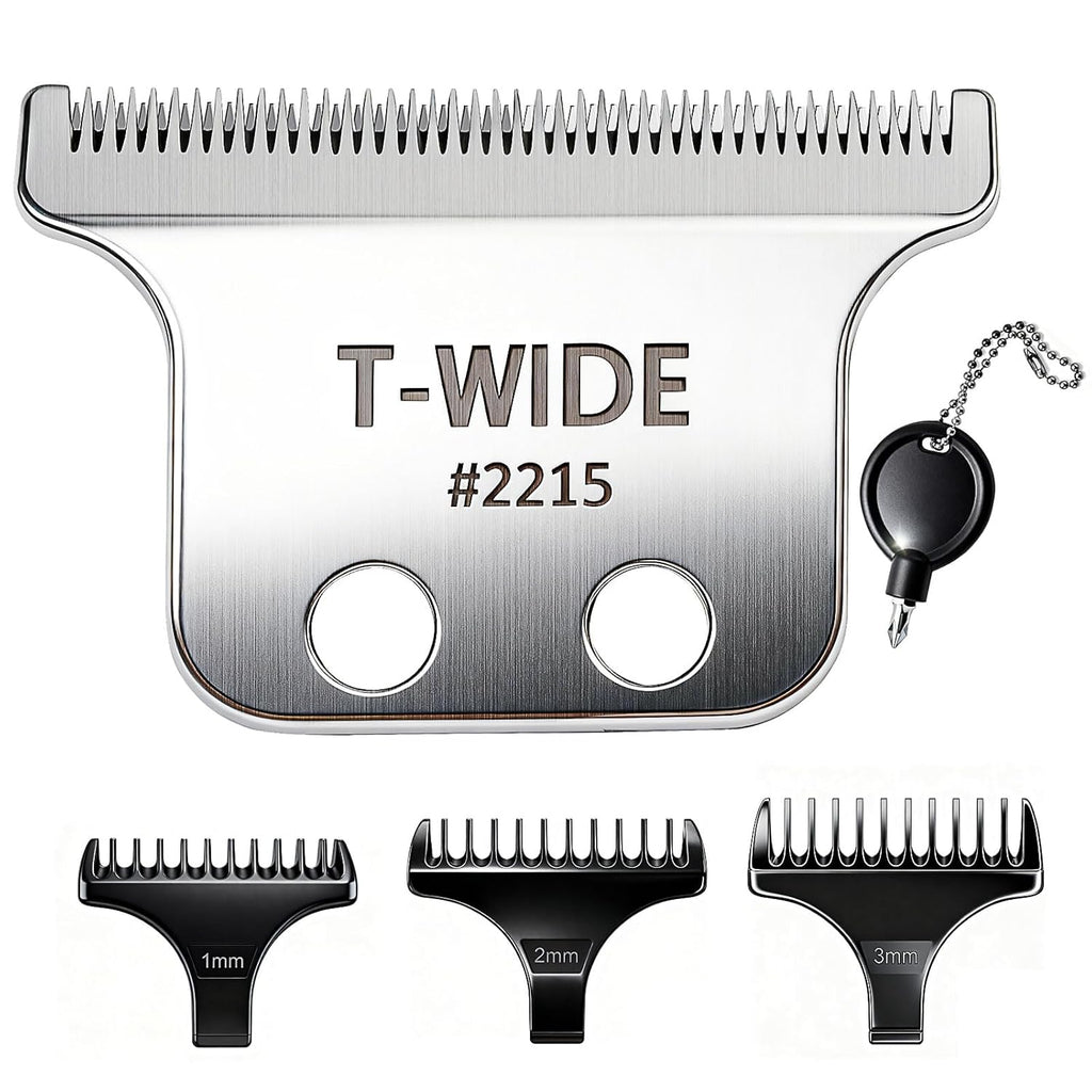 Wahl 2215 Replacement T Wide Blades - Adjustable Stainless Steel Zero-Gap for Detailer Li Trimmer (1PC, Silver)