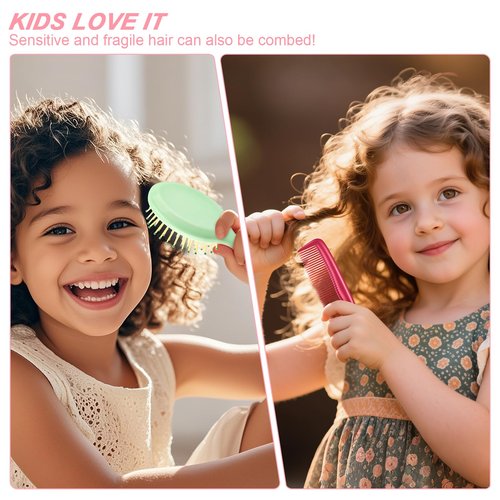 HOFASON 70 Pieces Bulk Mini Wet Hair Brush & Mini Comb Set for Kids Girls Women, Bridesmaid Gift, Spa Party Supplies, Summer Stuff, 35 Travel Small Brushes for Hair 35 Fine Wide Hair Combs for Boy Men