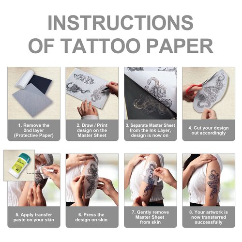 614Pcs Tattoo Skin Practice Kit for Beginners - Autdor Professional Training Set Include 10 Realistic Fake Skin Sheets with 50 Transfer Paper 300 Ink Caps 200 Machine Covers 4 Grip Tape 50 Dental Bibs