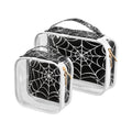 ZOEO 2 Pack Clear Makeup Bag, Goth Spider Web Car Pouches For Organization Waterproof Travel Toiletry Bags For Women Girl