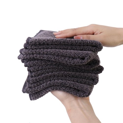 Everplush 6-Pack Premium Washcloths Set – Ultra Absorbent, Super Soft Essential Washcloths for Bathroom, Spa, Gym, and Face, Machine Washable (Charcoal, 13" x 13")