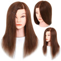 Mannequin Head with Human Hair - 20-22" Cosmetology Mannequin Head with 100% Real Human Hair for Braiding Practice Cutting - Manikin Head with Human Hair for Hairdresser (Brown)