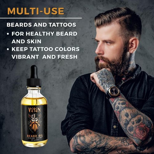 Veien Beard Oil for Men - White Tea Scented Beard Softener & Conditioner - 2oz Premium Grooming Oil