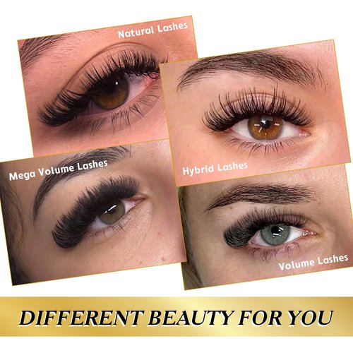 KOLYBEL Classic Lash Extensions 0.05 CC Cashmere Eyelash Extensions 8-16mm Mixed Lash Tray,Silk Volume & Classic Lashes Soft Matte Dark Professional Eyelashes Extension Salon Use(0.05-CC-8-16 mm)