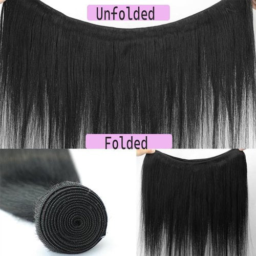 12A Straight Bundles Human Hair 20 Inch 100% Unprocessed Brazilian Virgin Human Hair Bundles Straight Sew In Bundles for Black Women Hair Extensions Natural Black Color
