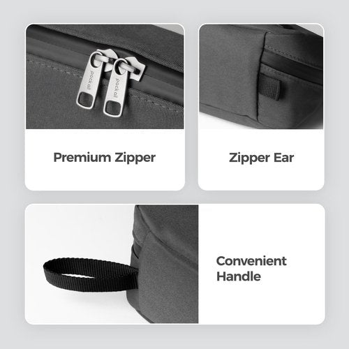 pack all Travel Toiletry Bag for Men, Hanging Dopp Kit, Water-Resistant Shaving Bag for Toiletries, Accessories (Dark Grey)