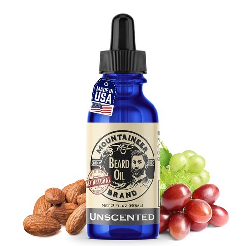 Mountaineer Brand Natural Unscented Beard Oil - Hydrates & Softens for Beard Growth | 2oz Made in West Virginia