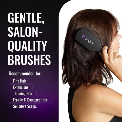 ERGO Super Gentle Mini Paddle Brush - Ideal Hair Brush for Thick or Thin Hair | Detangles Curly & Wet Hair