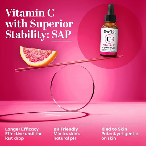TruSkin Vitamin C Super Serum - Brighten, Firm & Smooth Skin with Retinol, Niacinamide & Hyaluronic Acid | 2 Fl Oz
