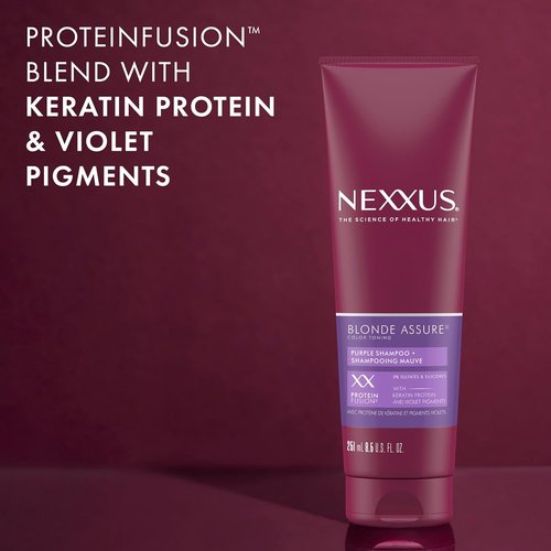 Nexxus Blonde Assure Purple Shampoo - Color Care for Blonde Hair | Keratin-Enriched 8.5 oz