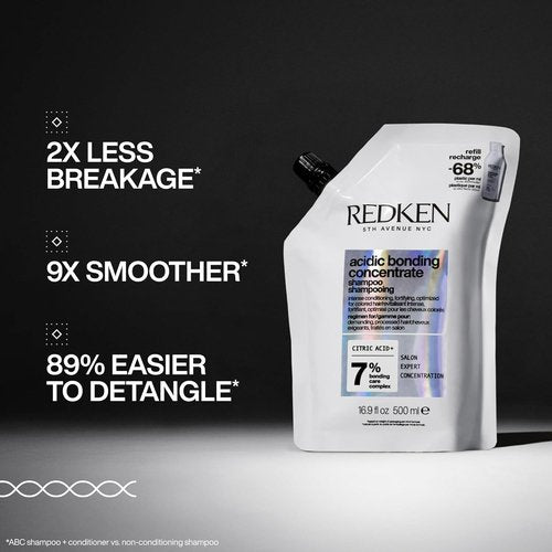 Redken Bonding Shampoo - Damaged Hair Repair | Acidic Bonding Concentrate | 16.9 Fl. Oz. Refill