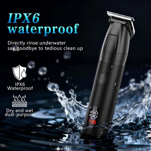 Bomxin 6-in-1 Men's Grooming Kit, Cordless Beard Trimmer & Hair Clipper for Men with Nose Hair Trimmer & Mustache Trimmer Attachments, Waterproof USB Rechargeable Personal Care Set, Gifts for Men