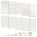 MYDBUYSOME 3701PCS Pearl Stickers Pearls for Crafting - Self Adhesive Pearls for Hair Face Makeup Eye Nail Crafts, Stick On Gems (White, Assorted Sizes)